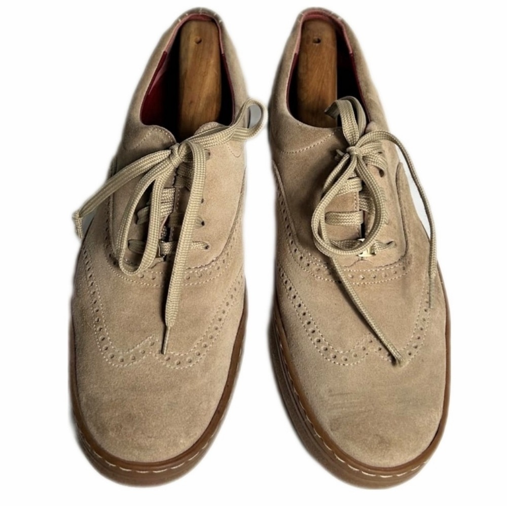 Salvatore Ferragamo Sport Tan Suede Wingtip Brogue Sneakers Women’s Size 9